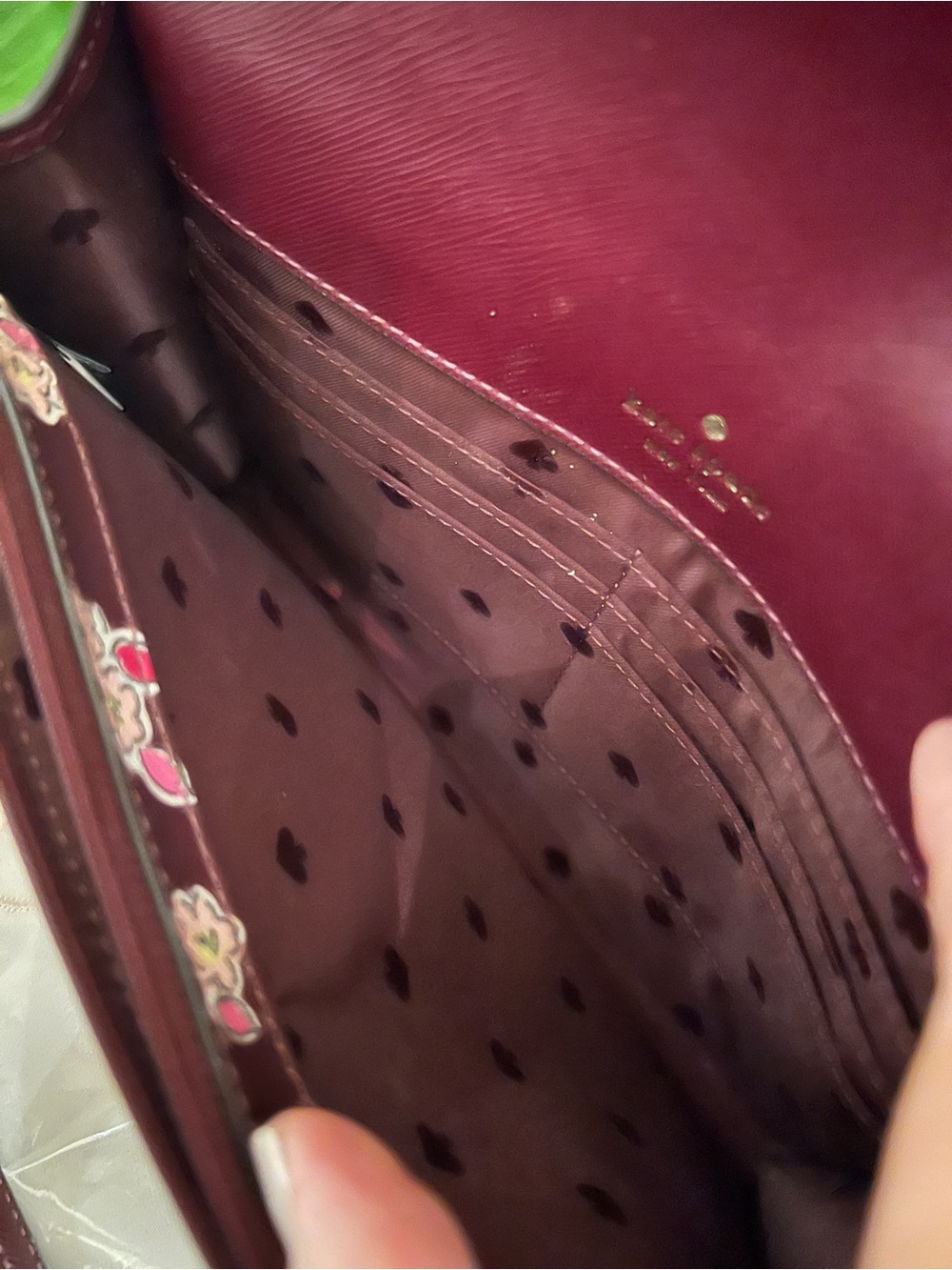 Kate Spade Floral Crossbody Wallet On Chain Burgundy Pink Boutique Luxury - Picture 9 of 12
